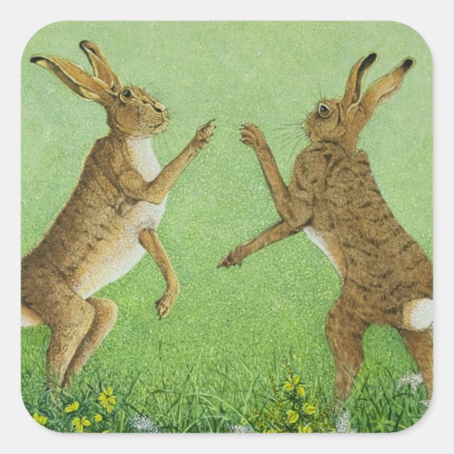 Pegatina Cuadrada Clérigo de boxeo (Anverso)