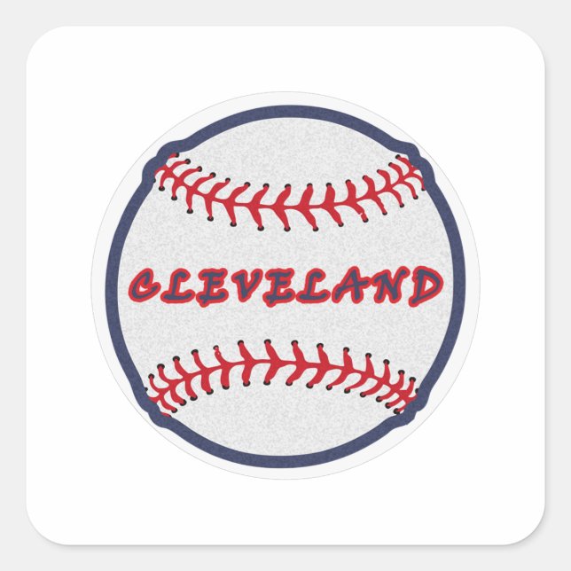 Pegatina Cuadrada Cleveland Hometown Indian Tribe for Baseball (Anverso)