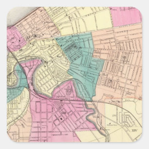 Pegatina Cuadrada Cleveland, Ohio 2