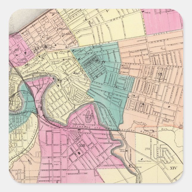 Pegatina Cuadrada Cleveland, Ohio 2 (Anverso)