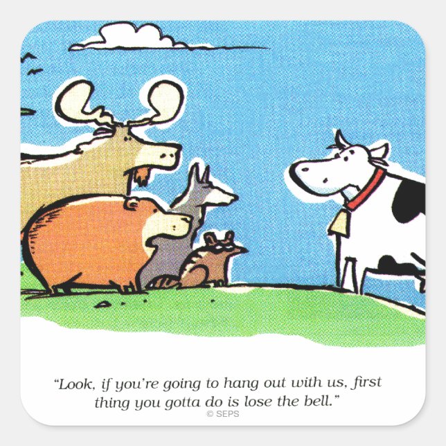 Pegatina Cuadrada Clic de animales (Anverso)