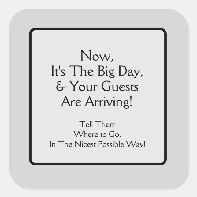 Pegatina Cuadrada Clientes llegados (Anverso)