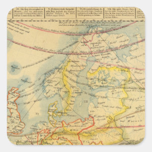 Pegatina Cuadrada Clima del mapa de Europa