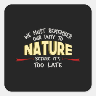 Pegatina Cuadrada Climate Change Planet Earth CO2 Future Gift Idea