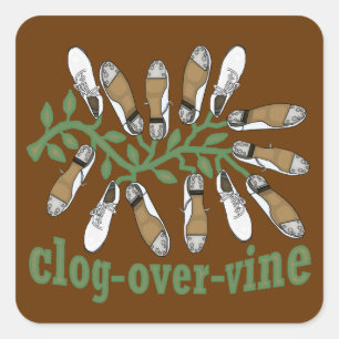 Pegatina Cuadrada Clog Over Vine Dance