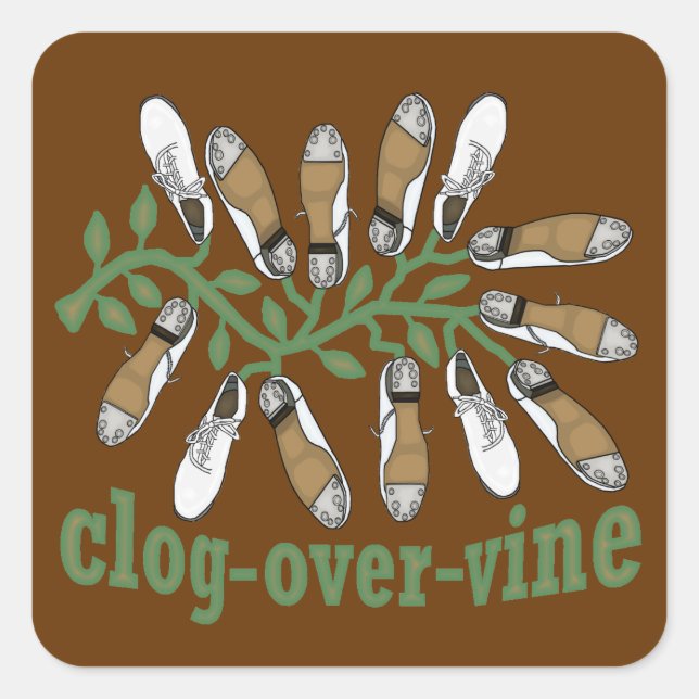 Pegatina Cuadrada Clog Over Vine Dance (Anverso)