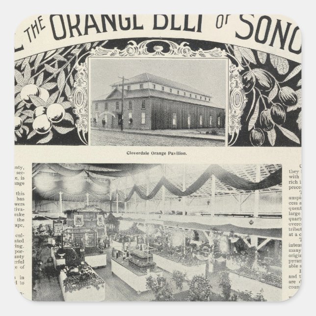 Pegatina Cuadrada Cloverdale, California (Anverso)