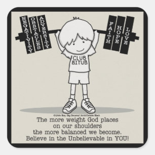 Pegatina Cuadrada Club BITUB - Más equilibrado