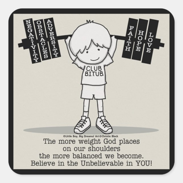 Pegatina Cuadrada Club BITUB - Más equilibrado (Anverso)