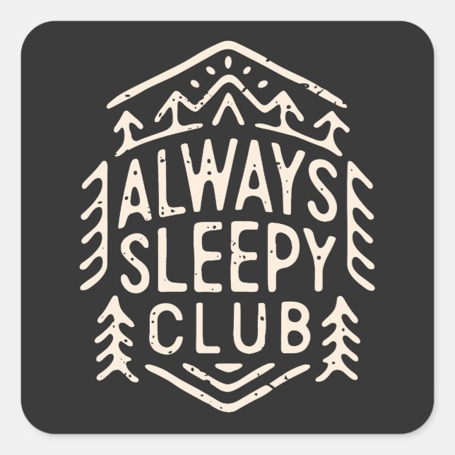 Pegatina Cuadrada Club con sueño (Anverso)