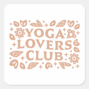 Pegatina Cuadrada club de amantes del yoga chicas yogi grupo de amig