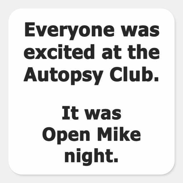 Pegatina Cuadrada Club de Autopsia (Anverso)