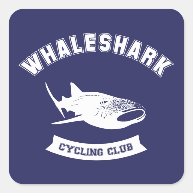 Pegatina Cuadrada Club de Ciclismo Whaleshark (Anverso)