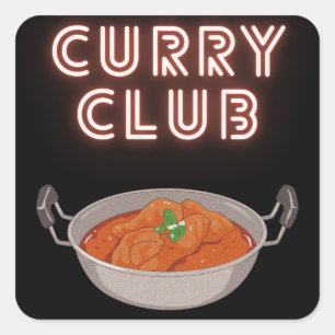 Pegatina Cuadrada Club de Curry