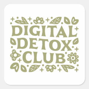 Pegatina Cuadrada club de desintoxicación digital retiro de chica de
