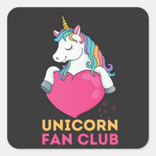 Pegatina Cuadrada Club de fans de Unicorn