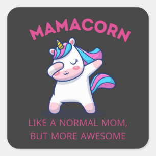 Pegatina Cuadrada Club de fans Mama Unicorn