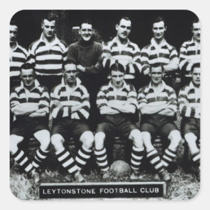 Pegatina Cuadrada Club de Fútbol Leytonstone, c.1935