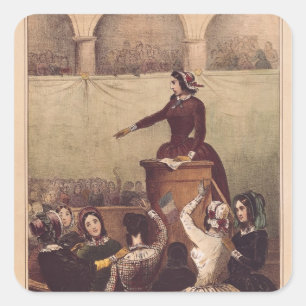 Pegatina Cuadrada Club de Mujeres, c.1848
