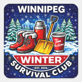 Pegatina Cuadrada Club de supervivencia invernal de Winnipeg – Timmi