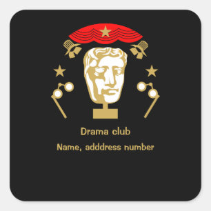 Pegatina Cuadrada Club de teatro en acción
