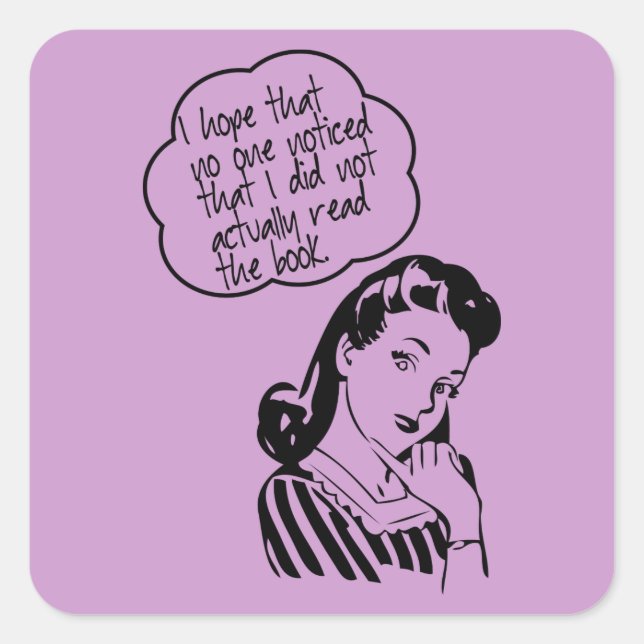 Pegatina Cuadrada Club del Libro - Espero - Retro (Anverso)