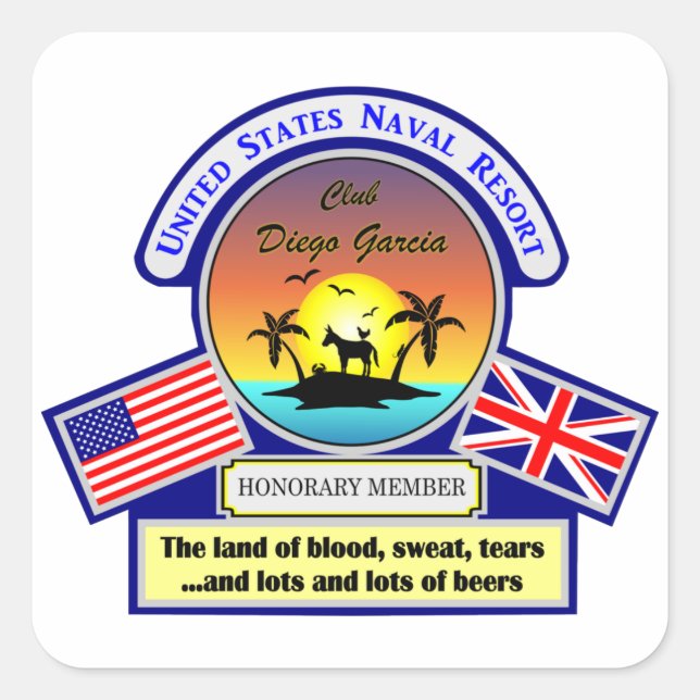 Pegatina Cuadrada Club Diego Garcia (Anverso)