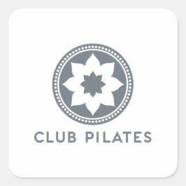 Pegatina Cuadrada Club Pilates Gray Yoga