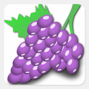 Pegatina Cuadrada Clúster de uva morada