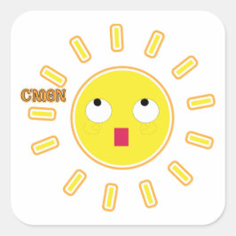 Pegatina Cuadrada c'mon