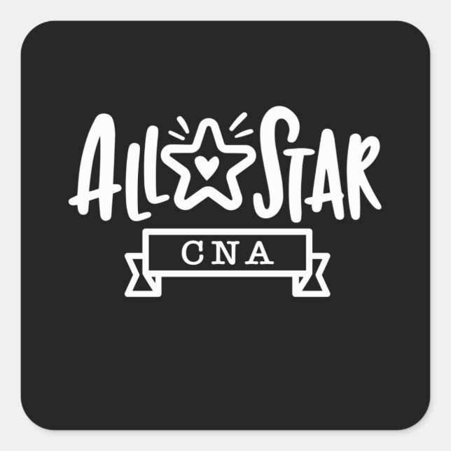 Pegatina Cuadrada CNA, enfermera de CNA, Enfermería, apreciación (Anverso)