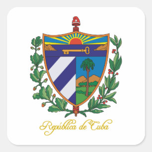 Pegatina Cuadrada "COA de Cuba "