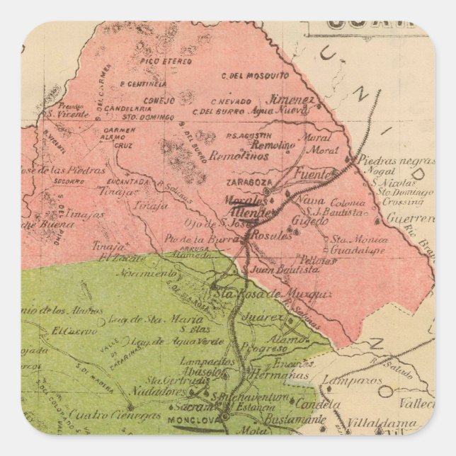 Pegatina Cuadrada Coahuila, México (Anverso)