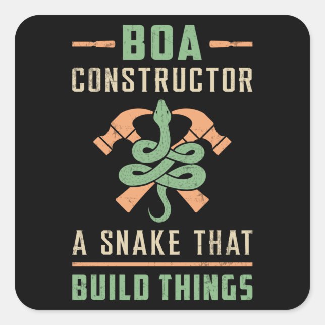 Pegatina Cuadrada Cobra Snake Reptile Animal Snakers Mascota Funny G (Anverso)