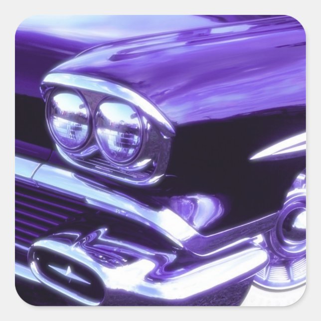 Pegatina Cuadrada Coche clásico: Chevrolet 1958 (Anverso)