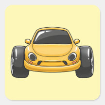 Coche de dibujos animados amarillo Toon