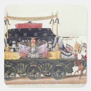 Pegatina Cuadrada Coche fúnebre del duque de Wellington, 1853