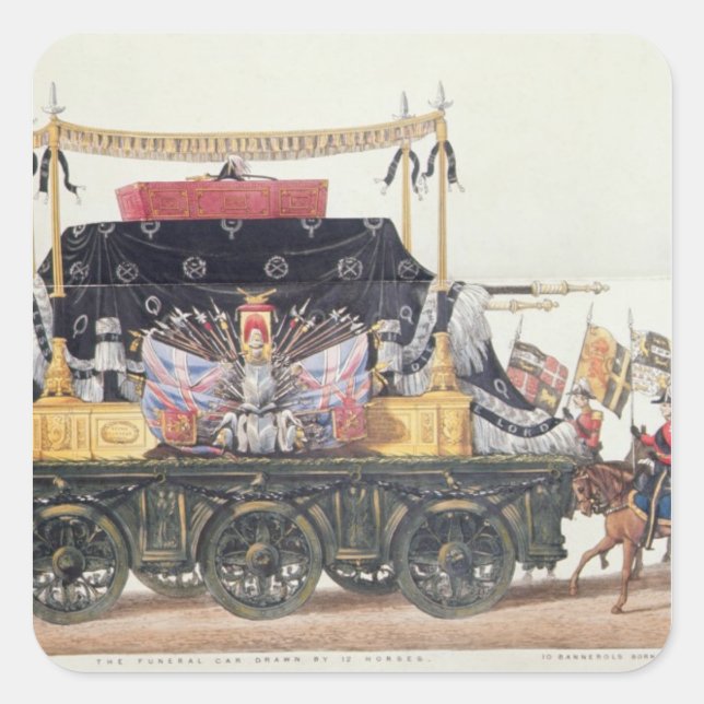 Pegatina Cuadrada Coche funerario del duque de Wellington, 1853 (Anverso)