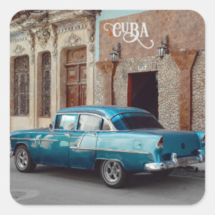 Pegatina Cuadrada Coche Havana CUBA