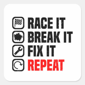 Pegatina Cuadrada Coche Muscular V8 Turbocargador Carrera de ajuste