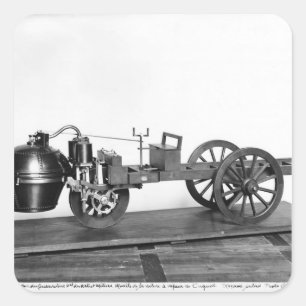 Pegatina Cuadrada coche Vapor-accionado inventado