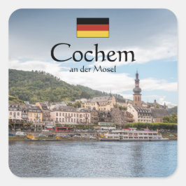 Pegatina Cuadrada Cochem Germany Souvenir