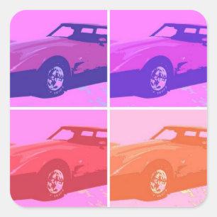 Pegatina Cuadrada Coches Clásicos de 1979