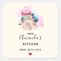 Cocina acuarela de colores y flores