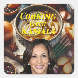 Pegatina Cuadrada Cocina con Kamala