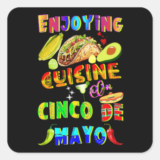 Pegatina Cuadrada Cocina De Cinco De Mayo