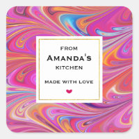Cocina de diseño rápido rosa y Naranja trippy