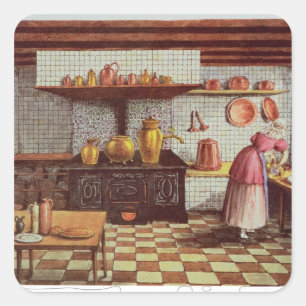 Pegatina Cuadrada Cocina del Hotel St.Lucas