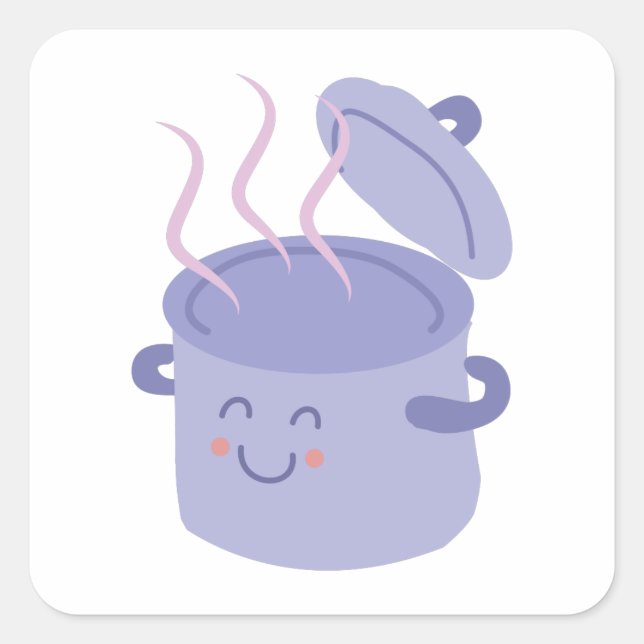 Pegatina Cuadrada Cocinar (Anverso)