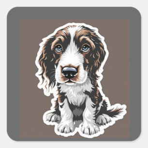 Pegatina Cuadrada Cocker Spaniel Cutie